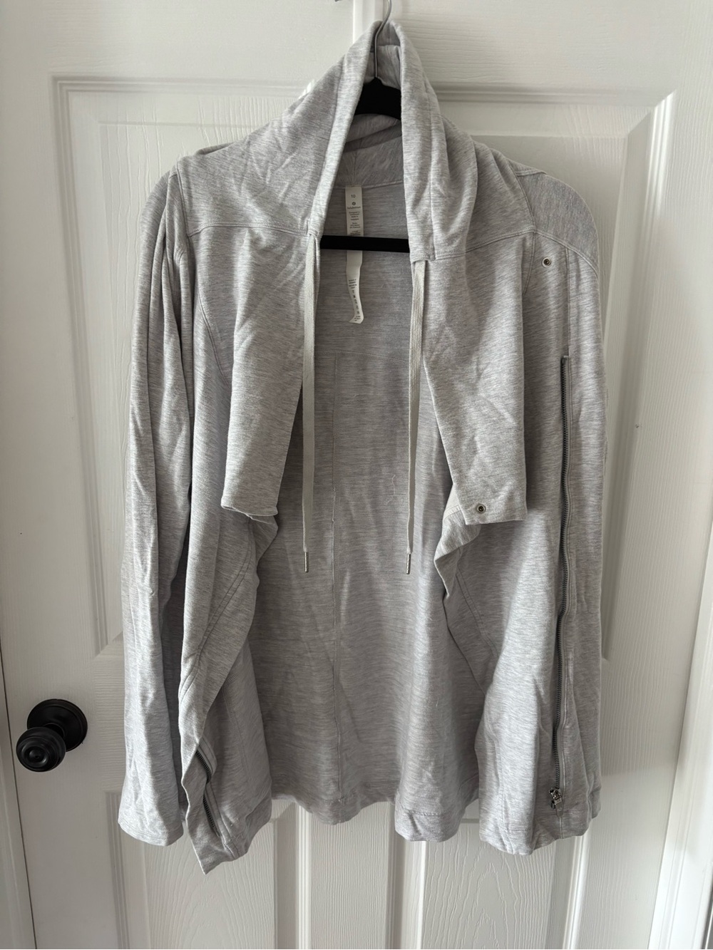lululemon athletica Light Gray Draped Open Front Cardigan
